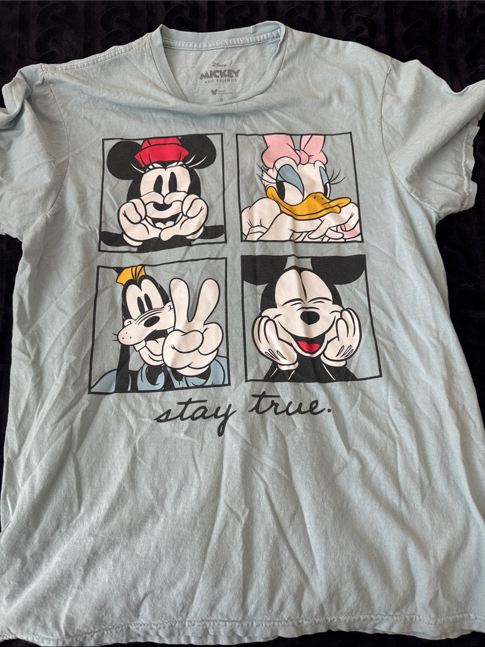 Disney Light Blue 'Stay True' Character Panel Tee